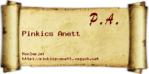 Pinkics Anett névjegykártya
